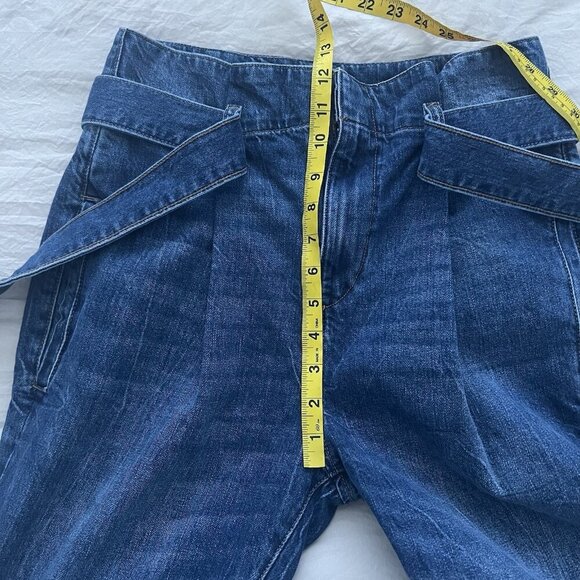 DL1961 26 Waist Susie High Rise Tapered Paperbag Jeans Raw Hem - Picture 9 of 10